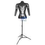 Inflatable Male Torso with Arms, MS12 Stand, Black